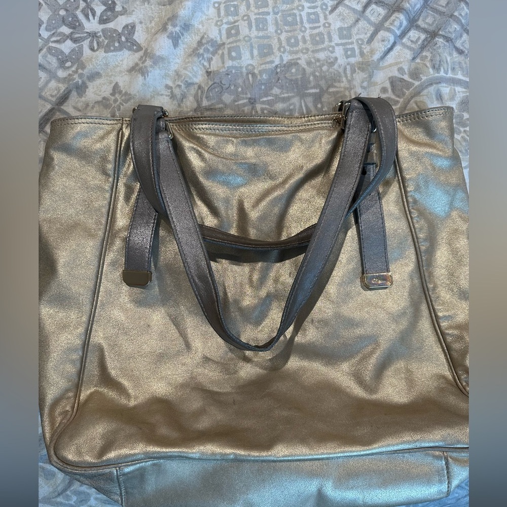 Cole Haan Kendra Palladium Gold Metallic Bag - Picture 4 of 8